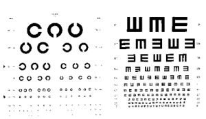 Snellen-letterkaart om de gezichtsscherpte mee te meten