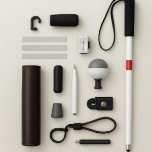 Allemaal accessoires van de witte stok